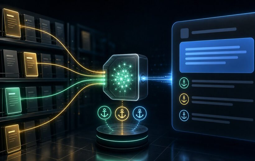 Illustration d'un systeme RAG recuperant des documents techniques pour produire une reponse sourcee